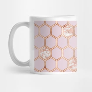 Copper blush marble hexagons Mug